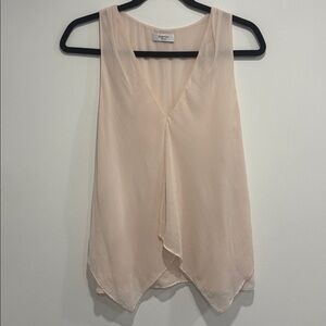 Babaton Light Sheer Pink V-Neck Tank Top Size S